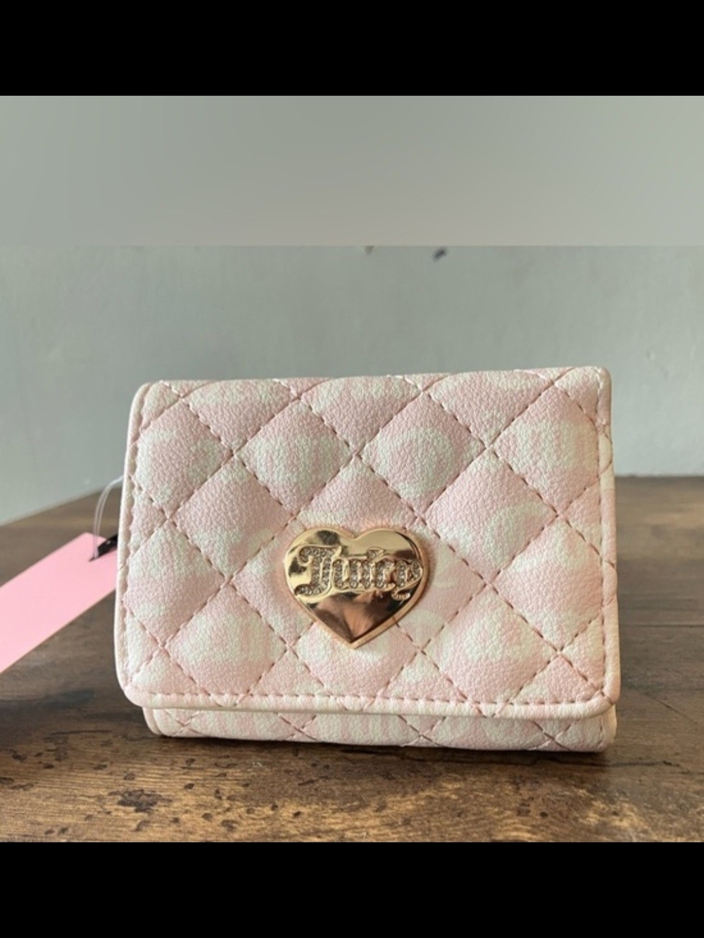 Juicy Couture Cream and Pale Pink Trifold Wallet